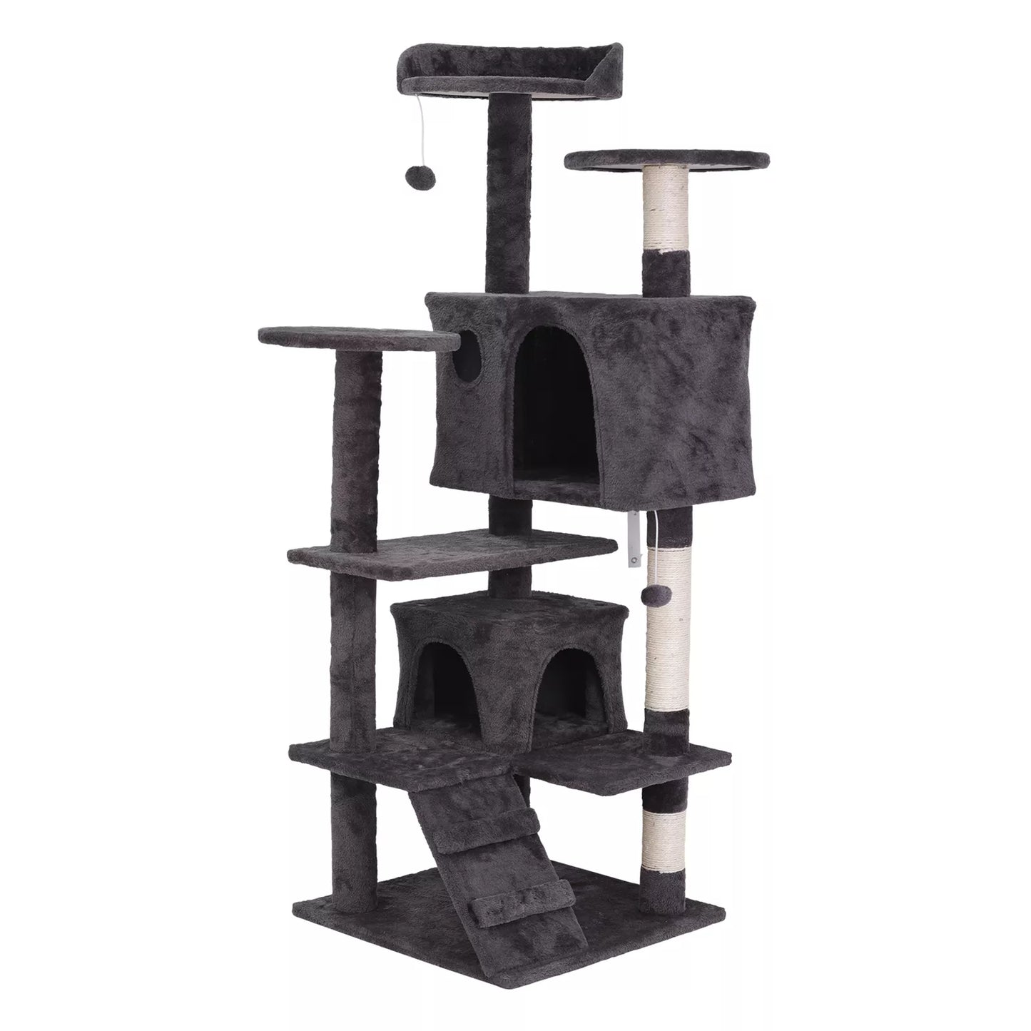 55" Sturdy Cat Tree Tower: Large Activity Center & Condo for Play and Rest