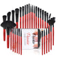 32-Piece Professional Makeup Brush Set with Leather Case – Soft Natural Hair Brushes for Eyes, Face & Lips – Perfect for Beginners & Makeup Artists