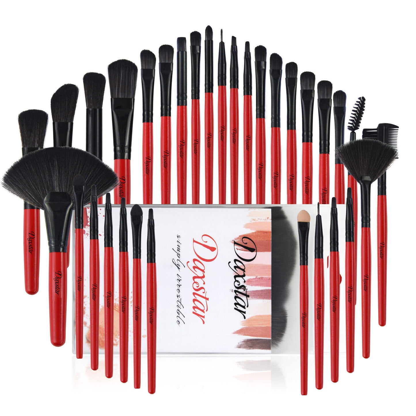 32-Piece Professional Makeup Brush Set with Leather Case – Soft Natural Hair Brushes for Eyes, Face & Lips – Perfect for Beginners & Makeup Artists