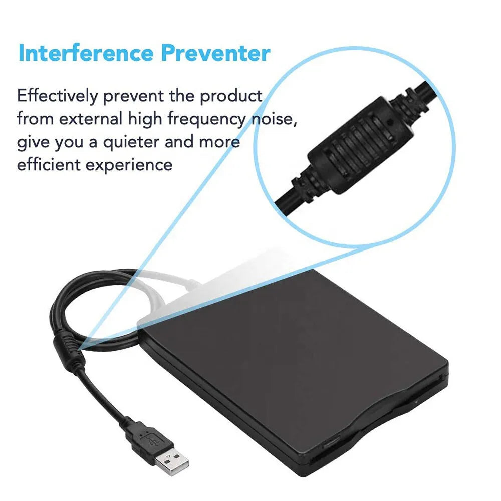 USB 2.0 External Floppy Disk Drive 3.5" 1.44MB For Laptop Windows PC Mac