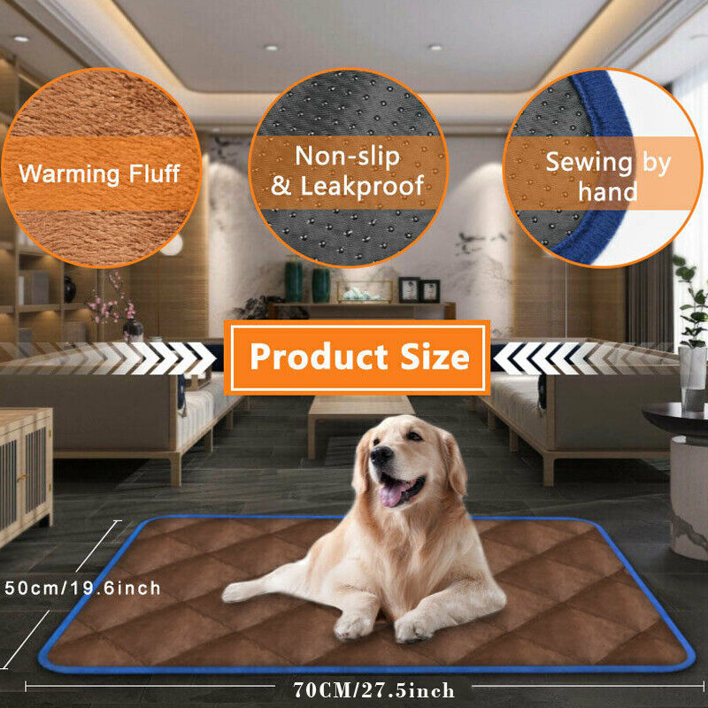 Self-Warming Thermal Mat: Premium Non-Slip Hot Pad for Canine and Feline Beds (Gray)