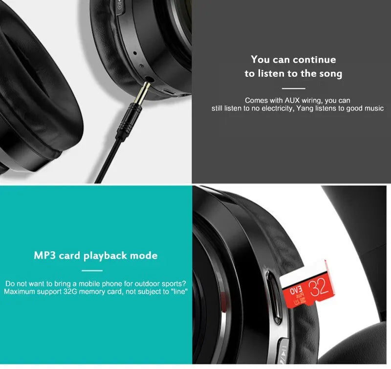 Super Bass Wireless Bluetooth Headphones Foldable Stereo Earphones Headsets