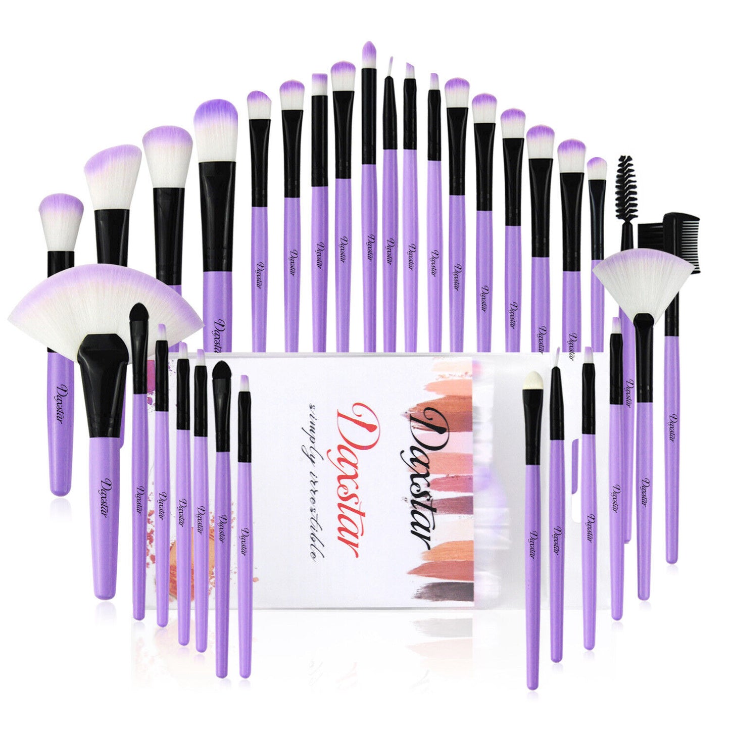32-Piece Professional Makeup Brush Set with Leather Case – Soft Natural Hair Brushes for Eyes, Face & Lips – Perfect for Beginners & Makeup Artists