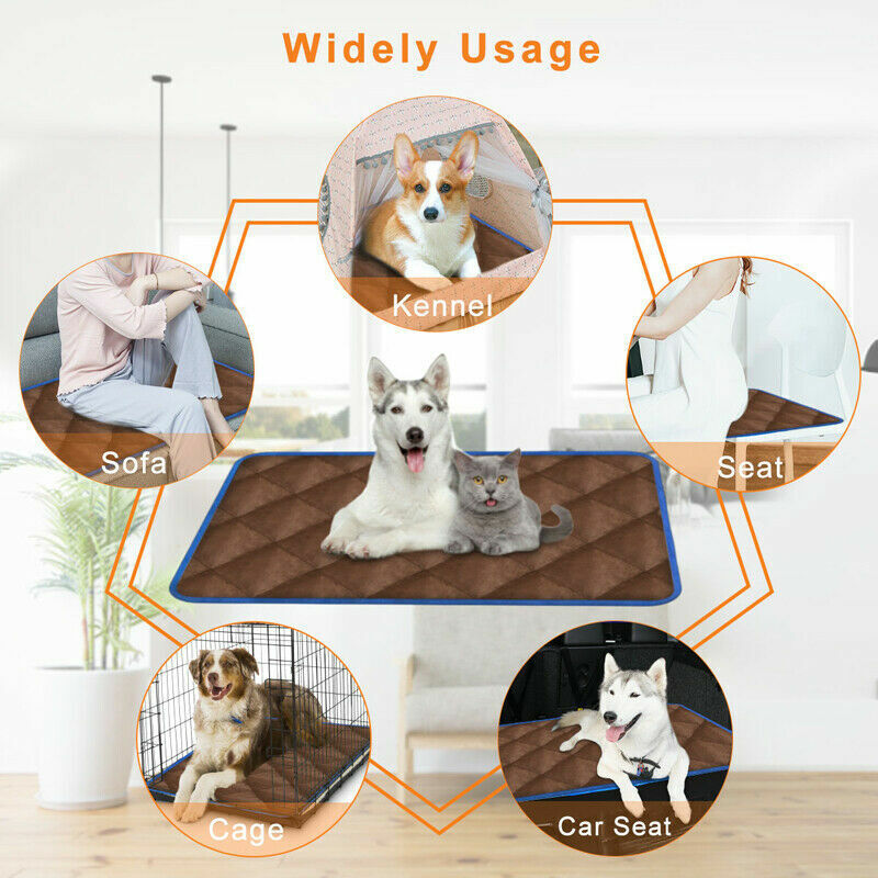Self-Warming Thermal Mat: Premium Non-Slip Hot Pad for Canine and Feline Beds (Gray)