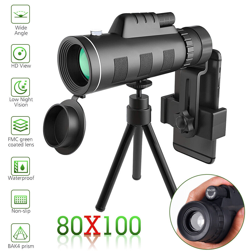 Smartphone Telescope Lens Monocular Optical HD+ Tripod + Clip
