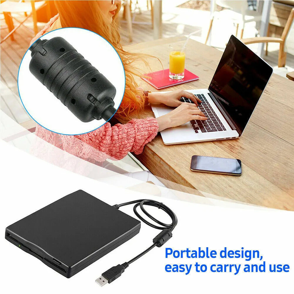 USB 2.0 External Floppy Disk Drive 3.5" 1.44MB For Laptop Windows PC Mac