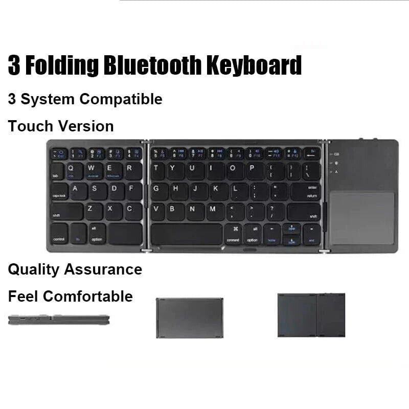 Foldable Bluetooth Keyboard with Touchpad – Portable Wireless Keyboard for Android, iOS & Windows Devices