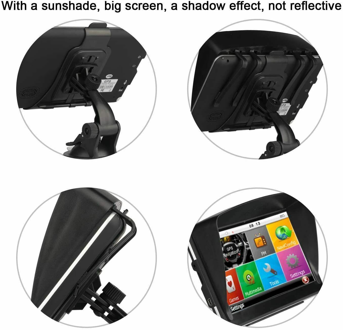 7-inch Portable Truck GPS Navigation with Free USA and Canada Maps - 8GB Storage and 256MB RAM