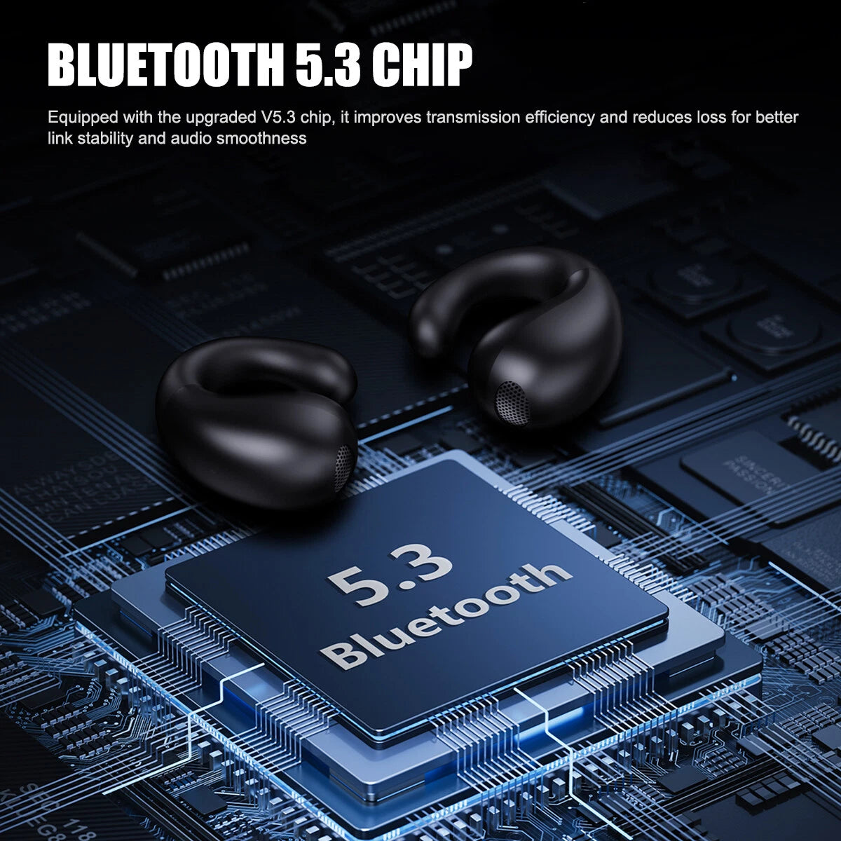 Bone Conduction Wireless Headphones – Bluetooth 5.3 Ear Clip Sport Earbuds