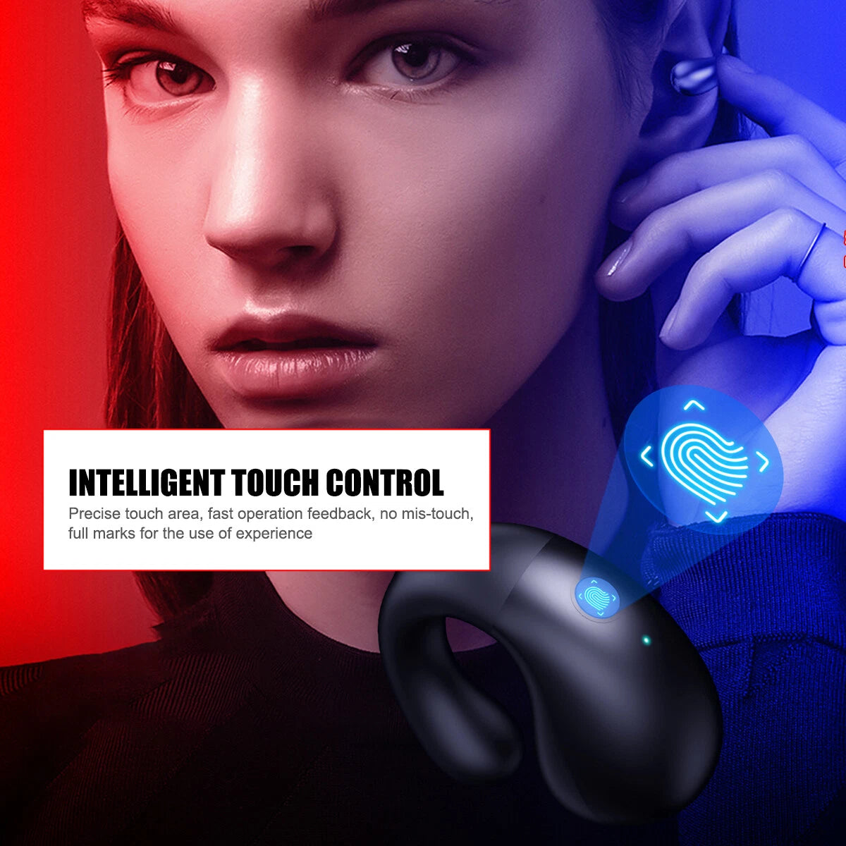 Bone Conduction Wireless Headphones – Bluetooth 5.3 Ear Clip Sport Earbuds