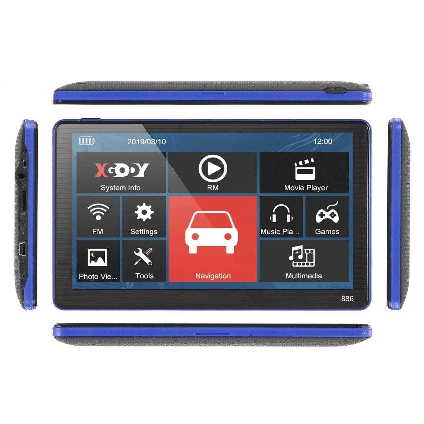 7-inch Portable Truck GPS Navigation with Free USA and Canada Maps - 8GB Storage and 256MB RAM