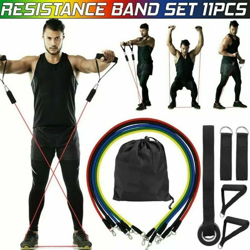 Resistance Band Loop Set Exercise Workout Crossfit Fitness Yoga Pilates