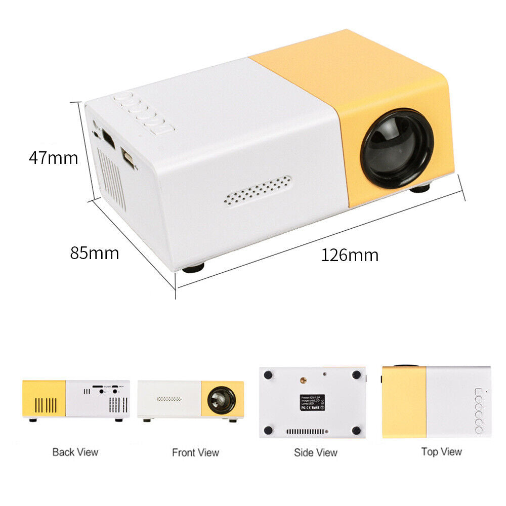 Mini Portable Projector 1080P LED Pico Video Projector for Home Theater Movie