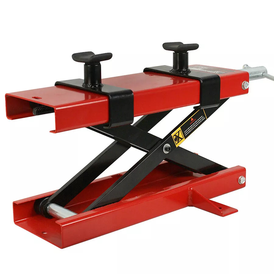 1100 Lb Motorcycle Lift Scissor Jack Stand - Crank Operated ATV and Dirt Bike Lift