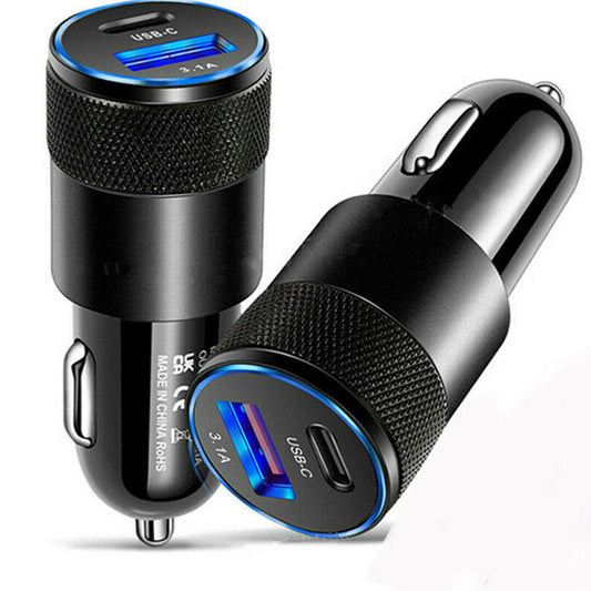 2 Port PD USB-C Car Charger for iPhone & Samsung