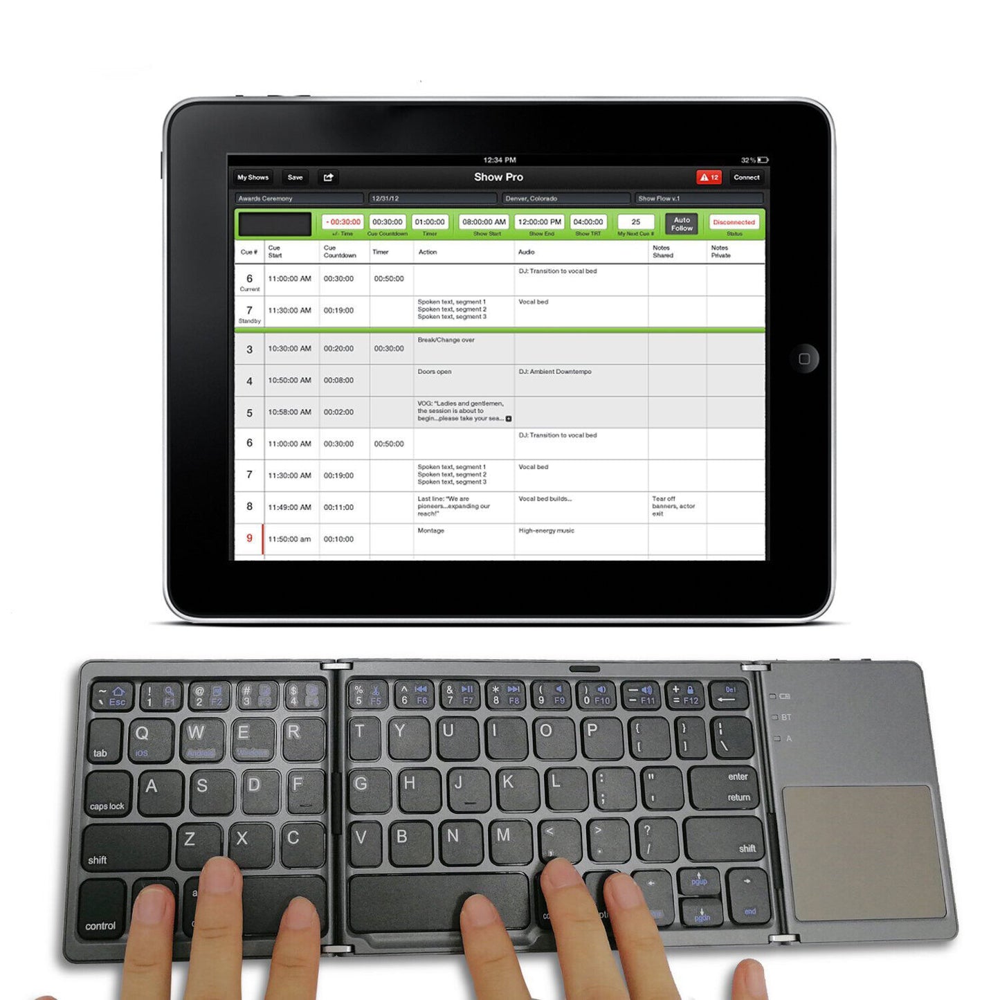 Foldable Bluetooth Keyboard with Touchpad – Portable Wireless Keyboard for Android, iOS & Windows Devices