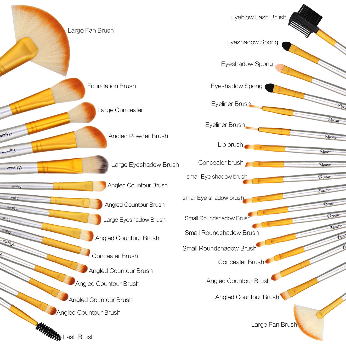 32-Piece Professional Makeup Brush Set with Leather Case – Soft Natural Hair Brushes for Eyes, Face & Lips – Perfect for Beginners & Makeup Artists