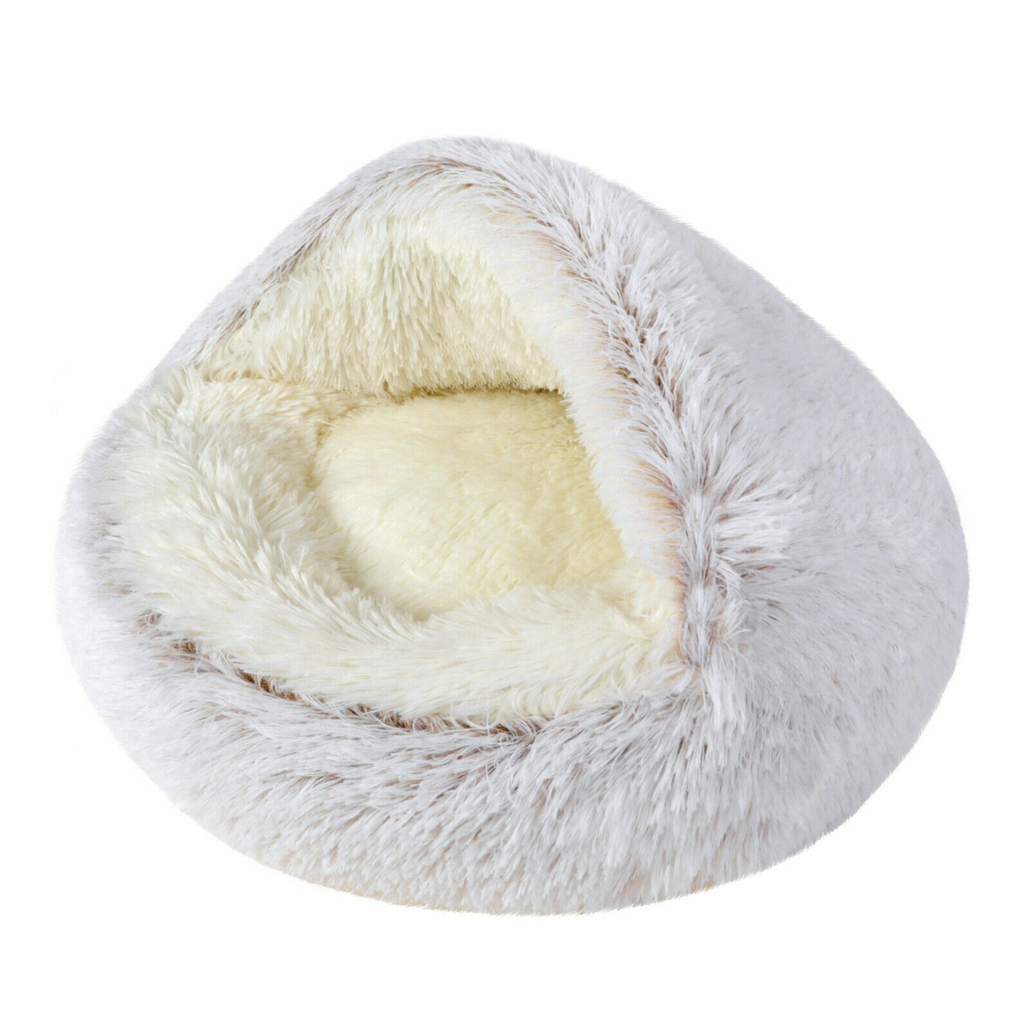 Soft Hooded Plush Pet Bed for Cats and Dogs