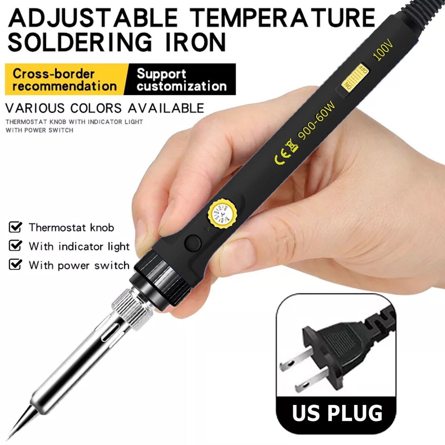 Precision Soldering Iron Kit: 60W Electric Gun with Adjustable Temperature & Premium Welding Wire