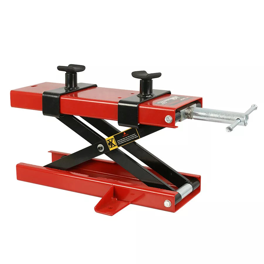 1100 Lb Motorcycle Lift Scissor Jack Stand - Crank Operated ATV and Dirt Bike Lift