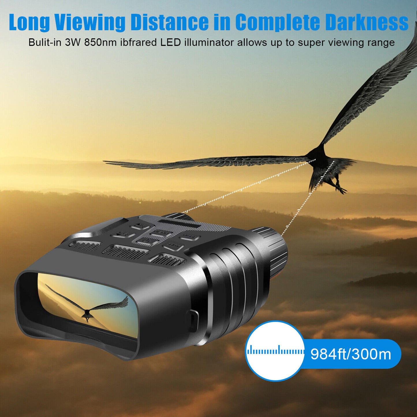 Digital Night Vision Binoculars For Total Darkness Surveillance