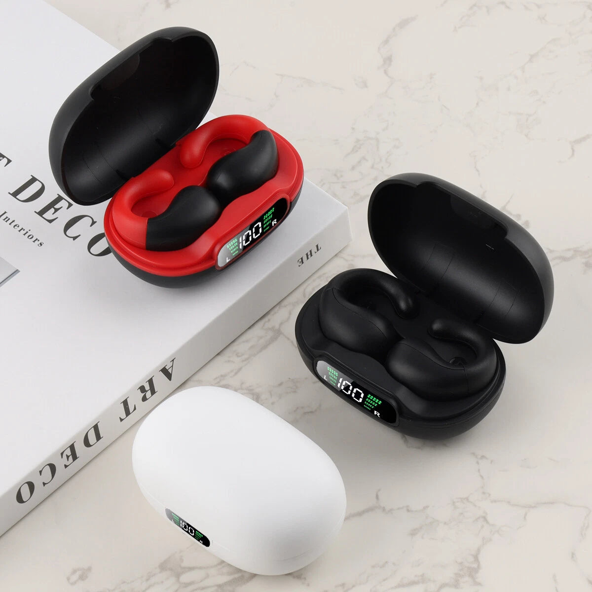 Bone Conduction Wireless Headphones – Bluetooth 5.3 Ear Clip Sport Earbuds