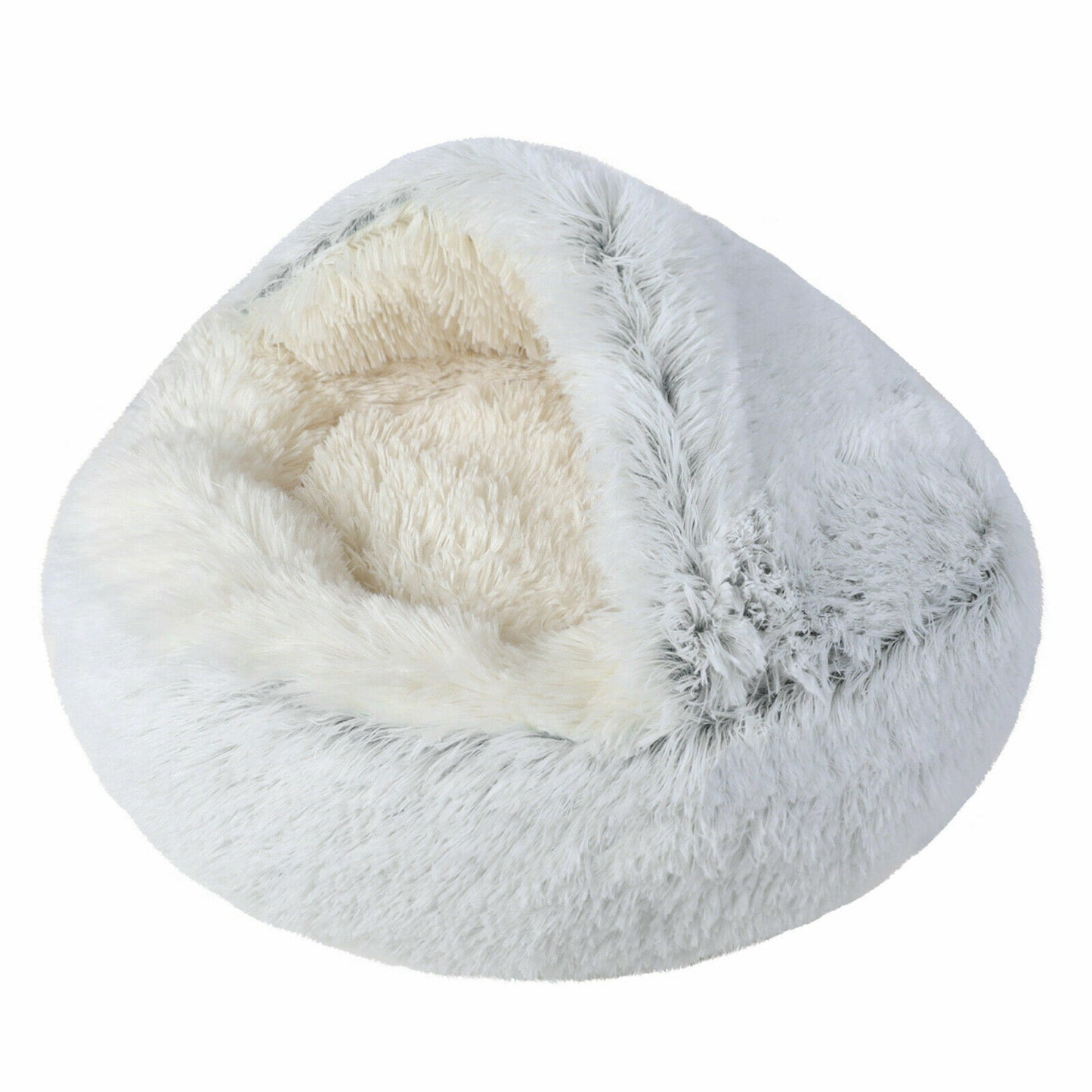 Soft Hooded Plush Pet Bed for Cats and Dogs