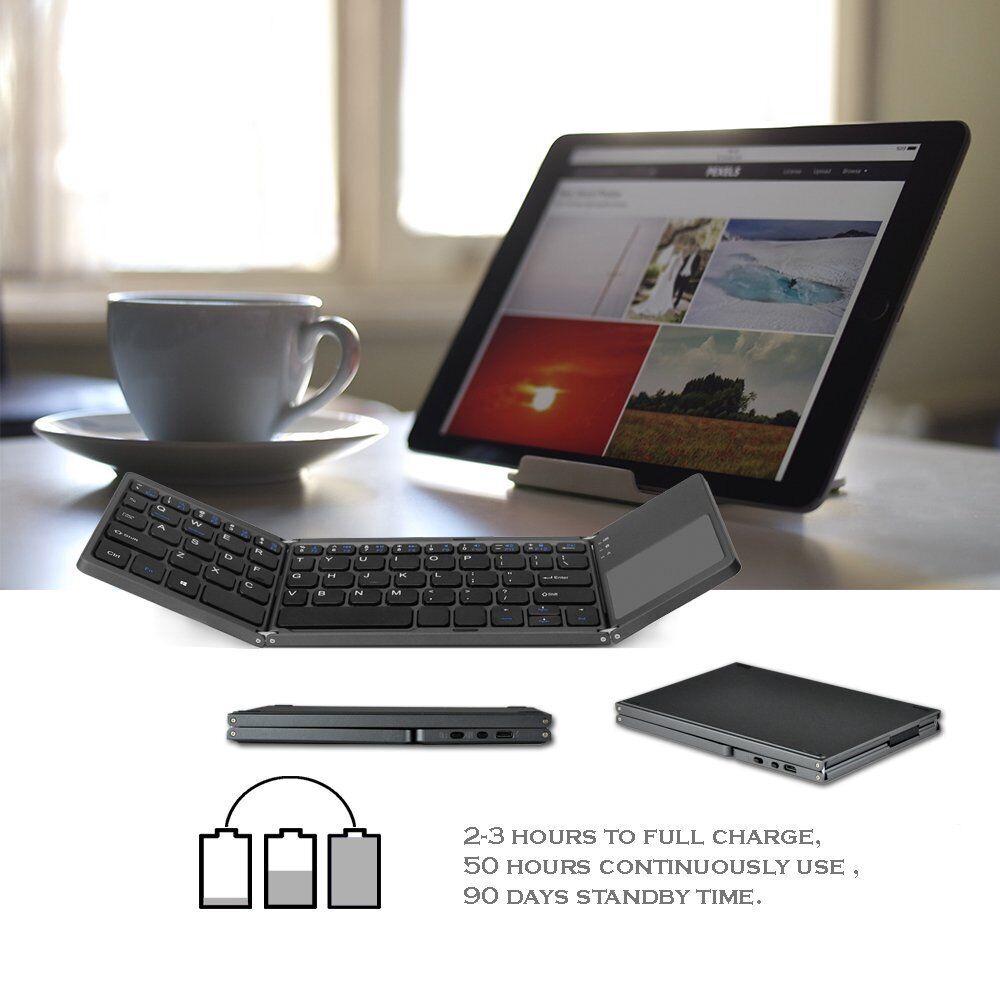 Foldable Bluetooth Keyboard with Touchpad – Portable Wireless Keyboard for Android, iOS & Windows Devices