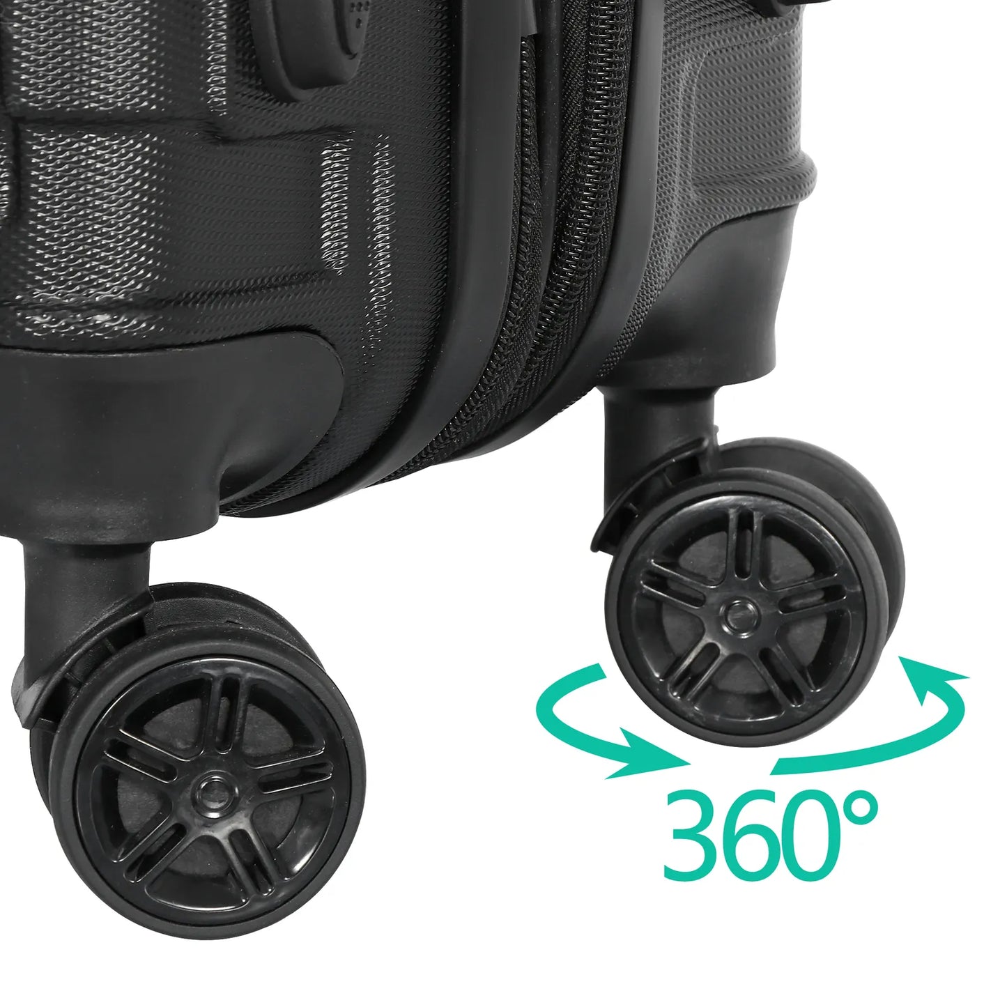 22" Black Hardside Carry-On Spinner Suitcase - Expandable Luggage with Wheels