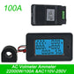 AC Power Meter with LCD Display & Current Transformer – 110V-250V, 100A, Overload Alarm & Energy Monitoring