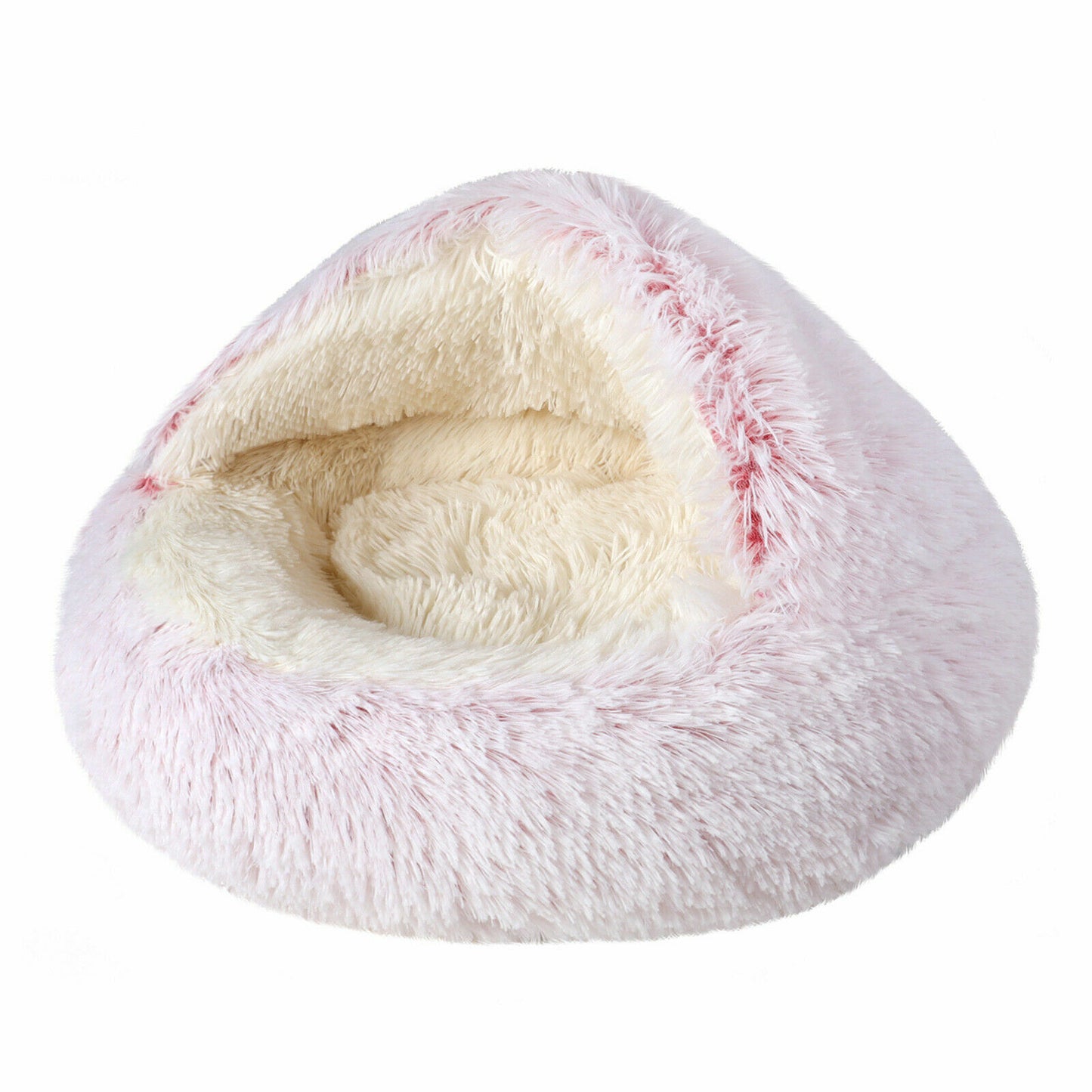 Soft Hooded Plush Pet Bed for Cats and Dogs