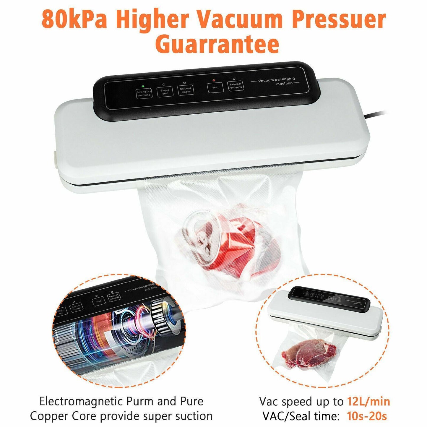 Commercial Vacuum Sealer Food Saver System with FREE Bags