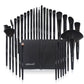 32-Piece Professional Makeup Brush Set with Leather Case – Soft Natural Hair Brushes for Eyes, Face & Lips – Perfect for Beginners & Makeup Artists