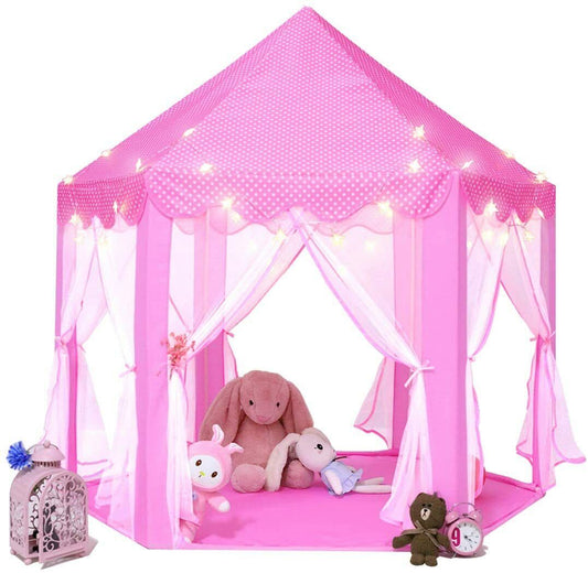 Princess Indoor Play Tent for Kids with Star Lights