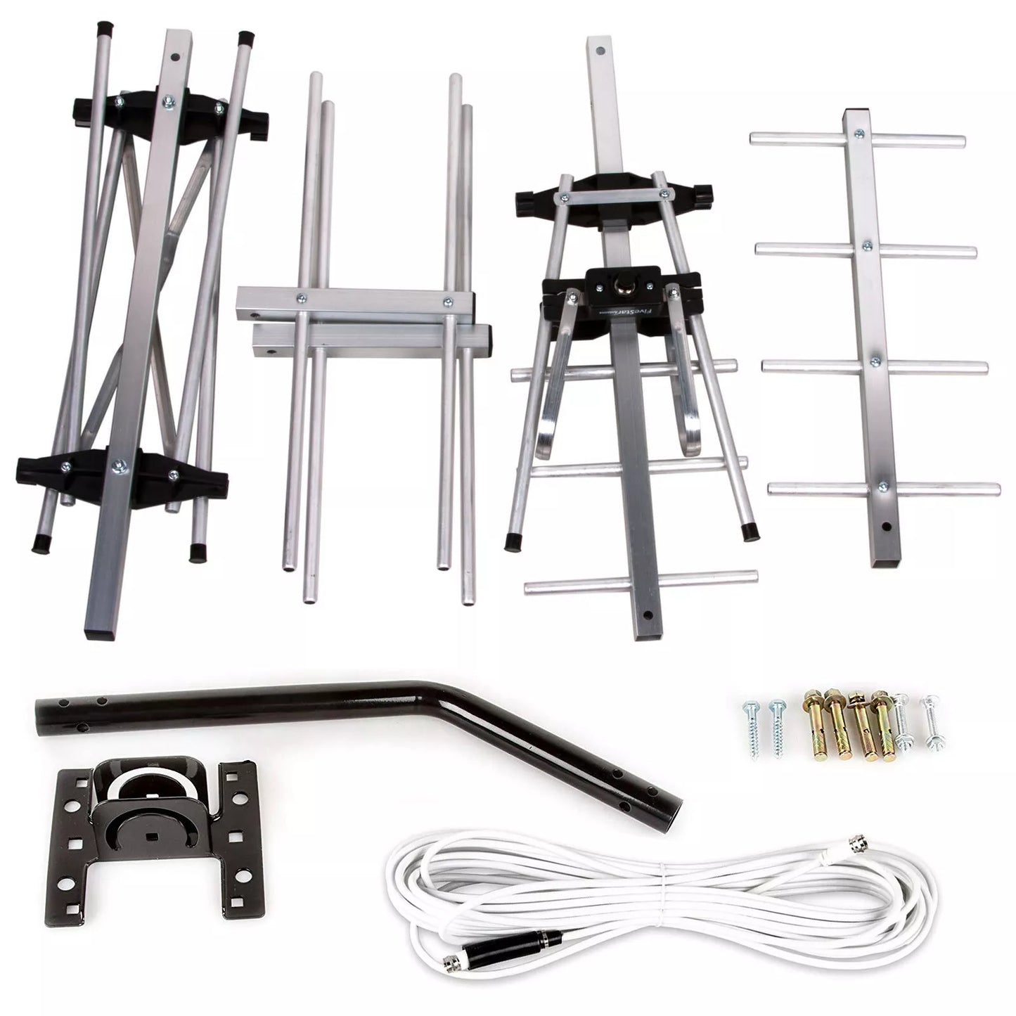 200+ Mile Long Range Outdoor HDTV Antenna – 4K 1080p VHF/UHF Digital TV Antenna with Mounting Pole, Weather-Resistant Design, Easy Assembly