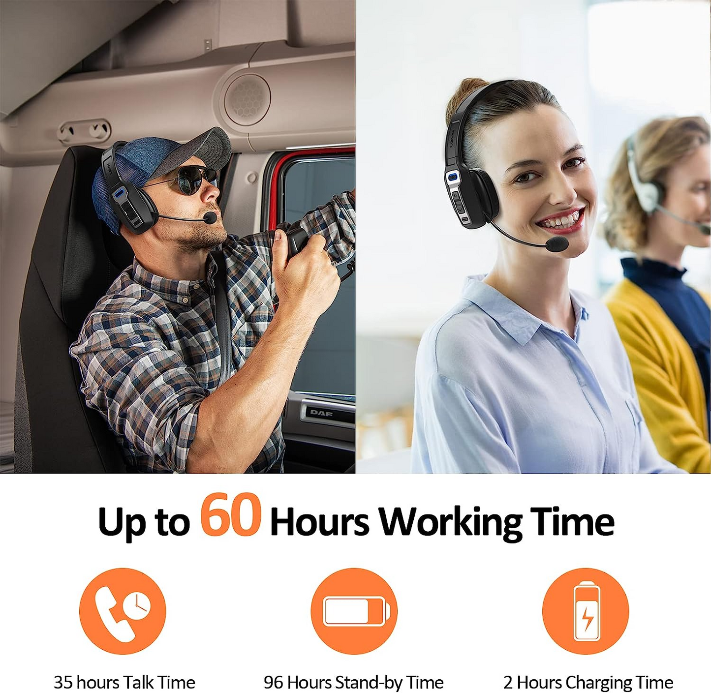 Trucker Headset: Wireless Noise Cancelling Mic (Phones & PC)