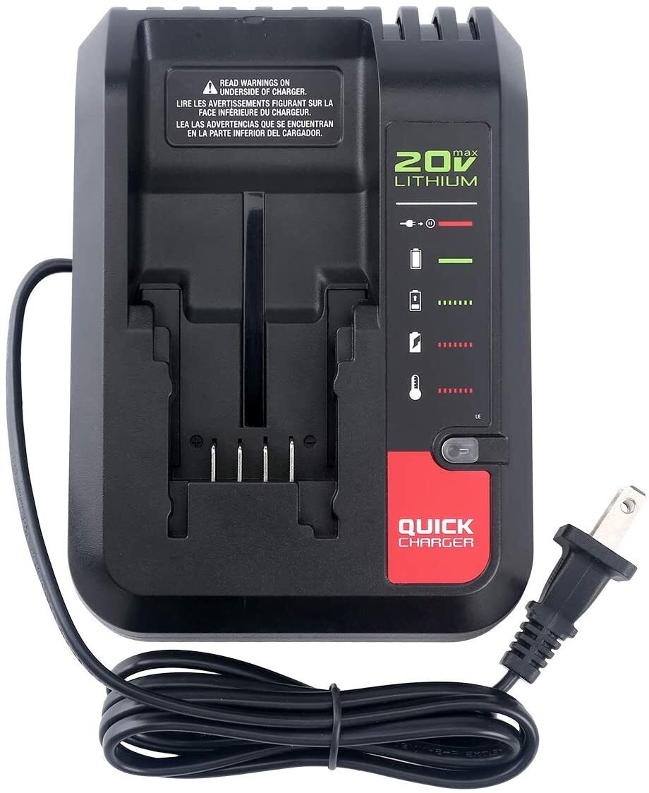 Power Up Faster with 20V MAX Rapid Charger for Black&Decker and Porter Cable 20 Volt Lithium Battery