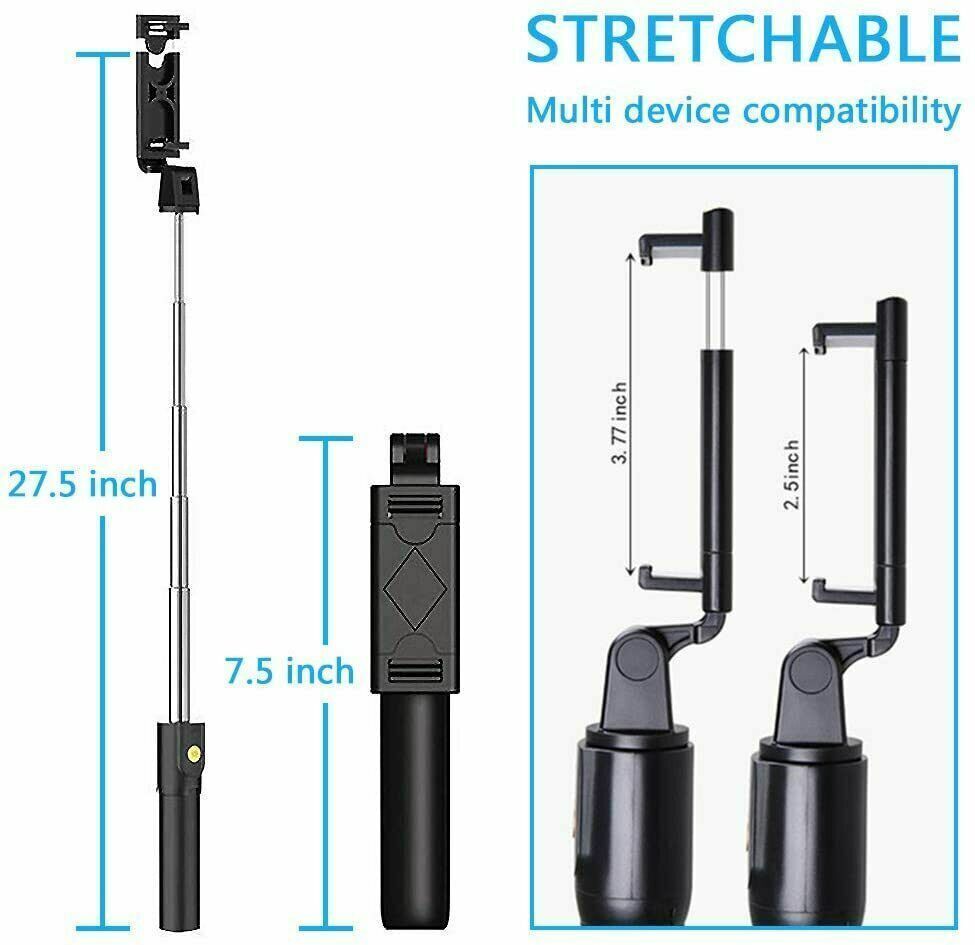 30" Remote Selfie Stick Tripod and Phone Desk Holder - Compatible with iPhone and Samsung