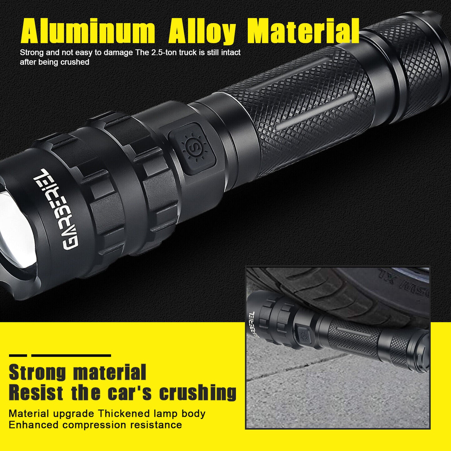 Super-Bright LED Tactical Flashlight Torch With Rechargeable Battery 50000LM