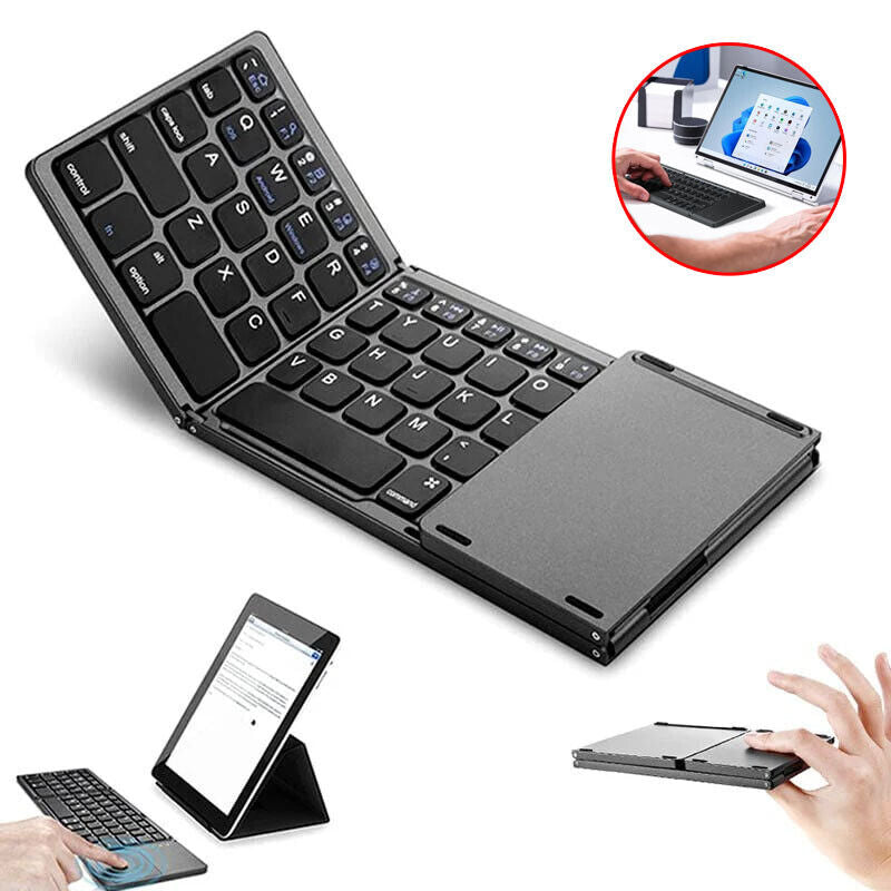 Foldable Bluetooth Keyboard with Touchpad – Portable Wireless Keyboard for Android, iOS & Windows Devices