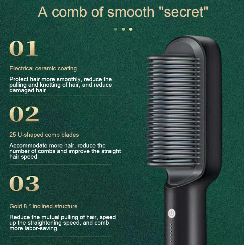 2-in-1 Hair Straightener Comb & Iron