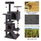 55" Sturdy Cat Tree Tower: Large Activity Center & Condo for Play and Rest
