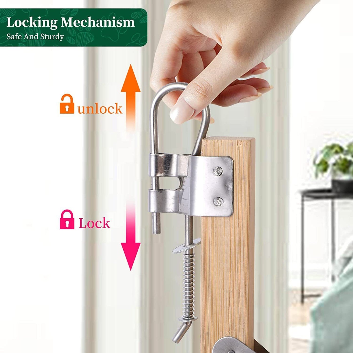 Bamboo Accordion Safety Gate for Children and Pets