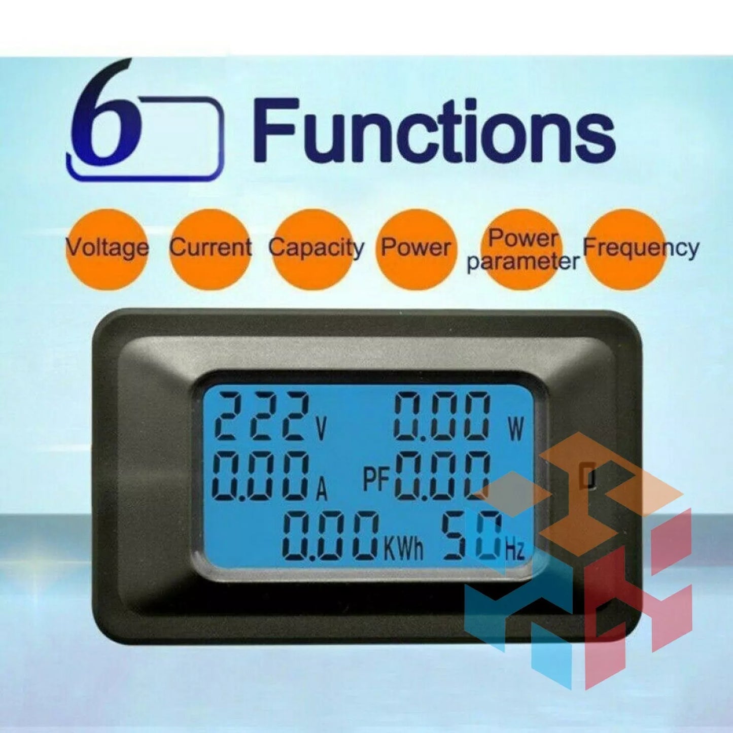 AC Power Meter with LCD Display & Current Transformer – 110V-250V, 100A, Overload Alarm & Energy Monitoring