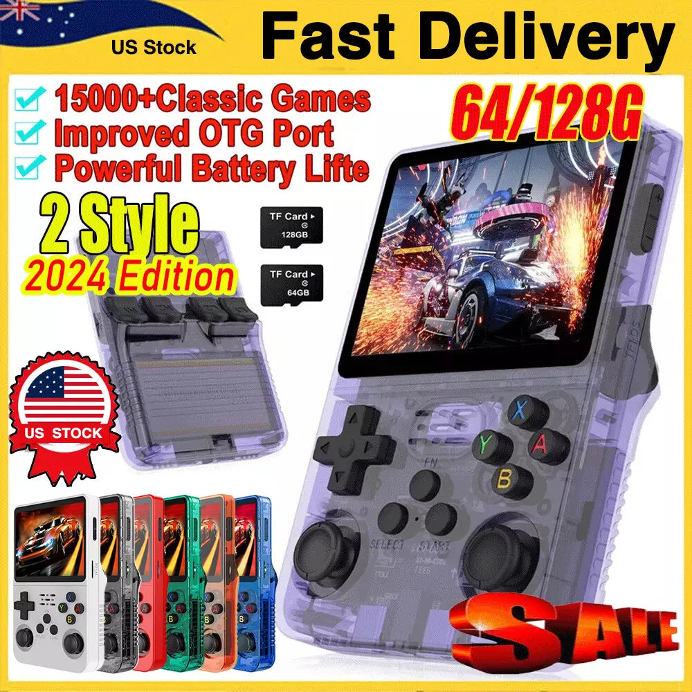 R36S Retro Handheld Game Console – 10,000+ Games, 3.5” IPS Screen, Supports PS1/NES/SNES