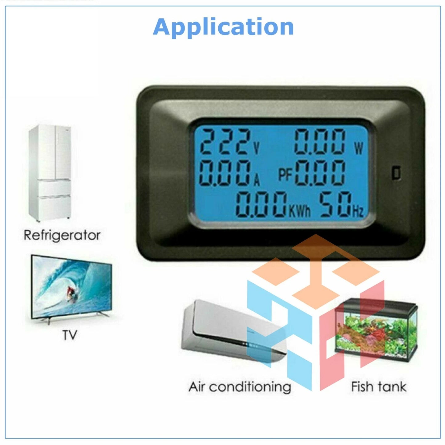 AC Power Meter with LCD Display & Current Transformer – 110V-250V, 100A, Overload Alarm & Energy Monitoring