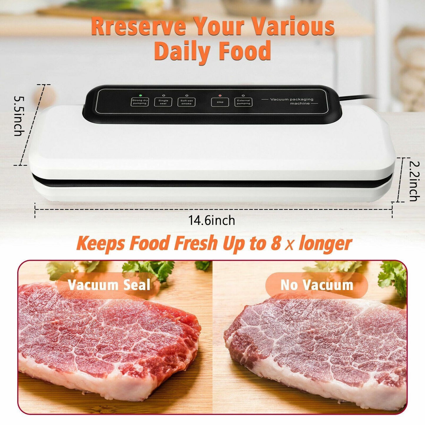 Commercial Vacuum Sealer Food Saver System with FREE Bags