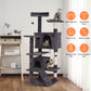 55" Sturdy Cat Tree Tower: Large Activity Center & Condo for Play and Rest