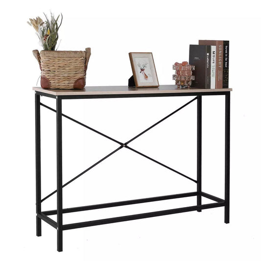 Modern Entryway Console Table – Oak Finish Accent Desk for Hallway, Sofa, or Living Room