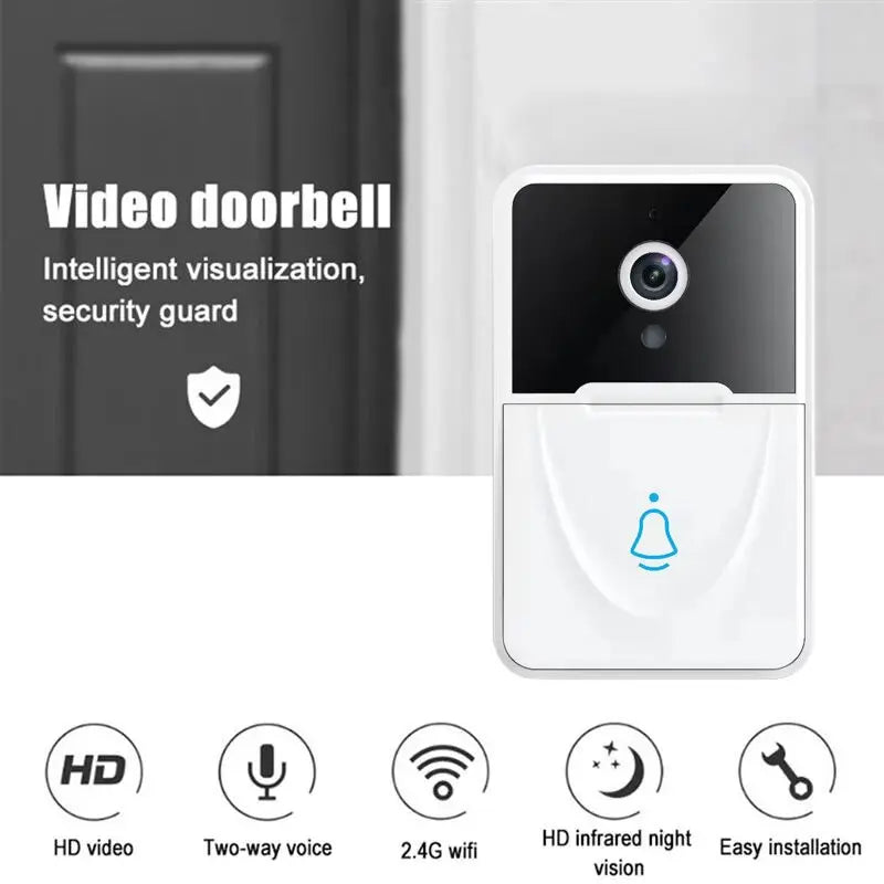 Smart Wireless Video Doorbell with Camera, 2-Way Audio, Night Vision, and Indoor Chime – WiFi Enabled
